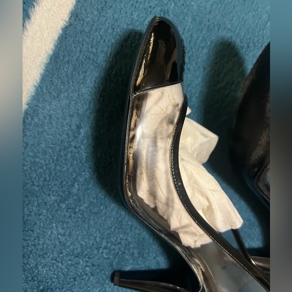 Chanel clear pvc black patent pumps. CC logo size 38 US 7.5 - Picture 6 of 9